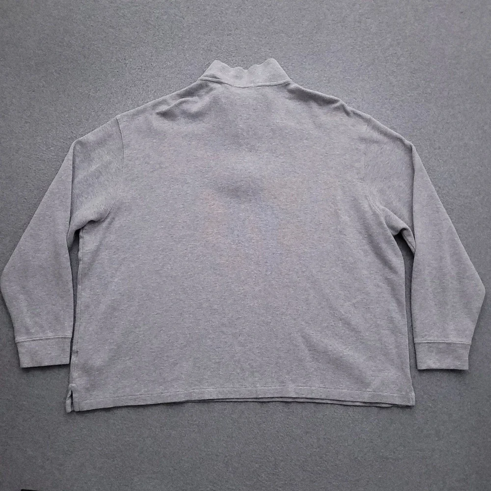 Polo Ralph Lauren Sweater Mens 3XB Quarter Zip Pullover Gray Mock Neck Cotton